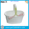 Decorative indoor handmade porcelain Flower Basket